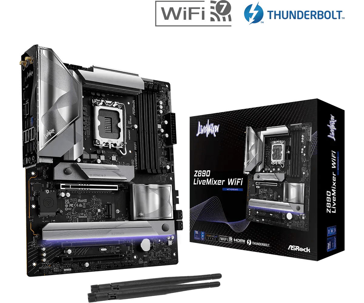 ASRock Z890 LiveMixer WiFi Motherboard | 90 - MXBPE0 - A0UAYZ - Vektra Computers LLC ASRock Z890 LiveMixer WiFi Motherboard | 90 - MXBPE0 - A0UAYZ - Vektra Computers LLC